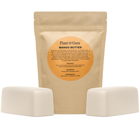 Plant Guru Mango Butter Bar 2lb shown; rich emollient for healthy-looking skin.