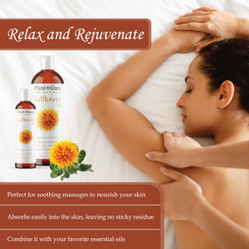 Plant Guru safflower oil hair helps tame frizz and adds shine.