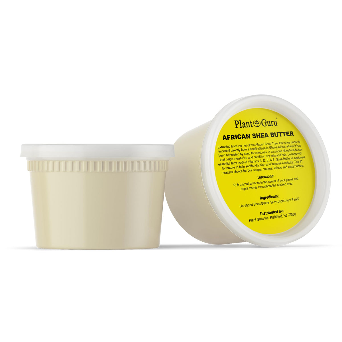 Plant Guru Shea butter texture closeup showing rich, creamy consistency for smooth application.