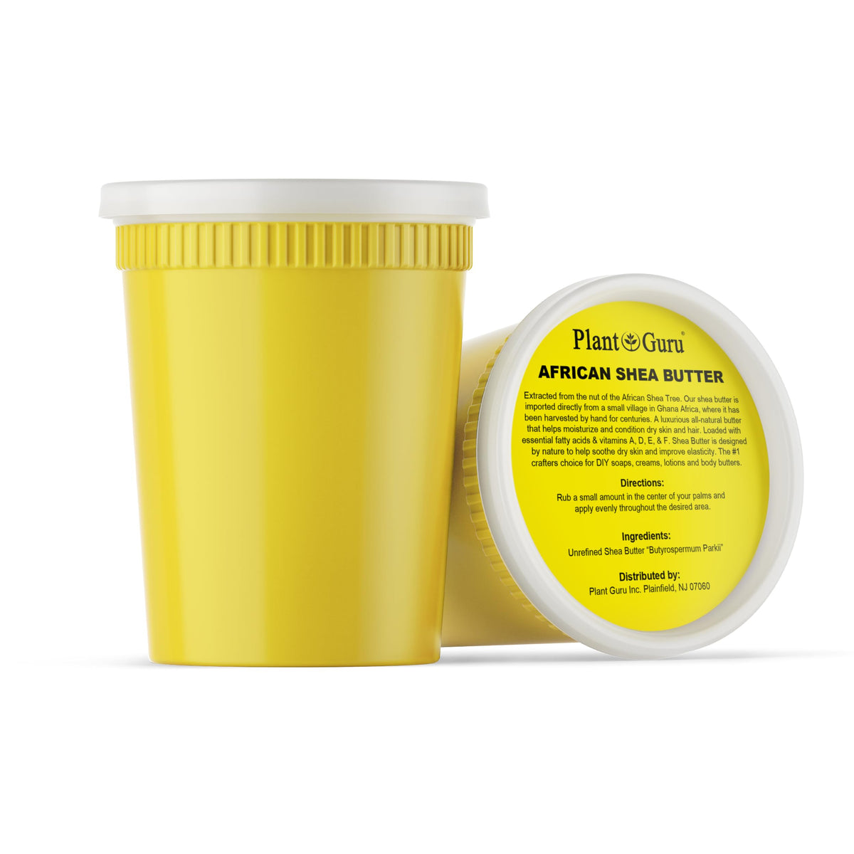 Plant Guru yellow shea butter texture close-up highlighting moisturizing consistency.
