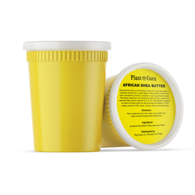Plant Guru yellow shea butter texture close-up highlighting moisturizing consistency.