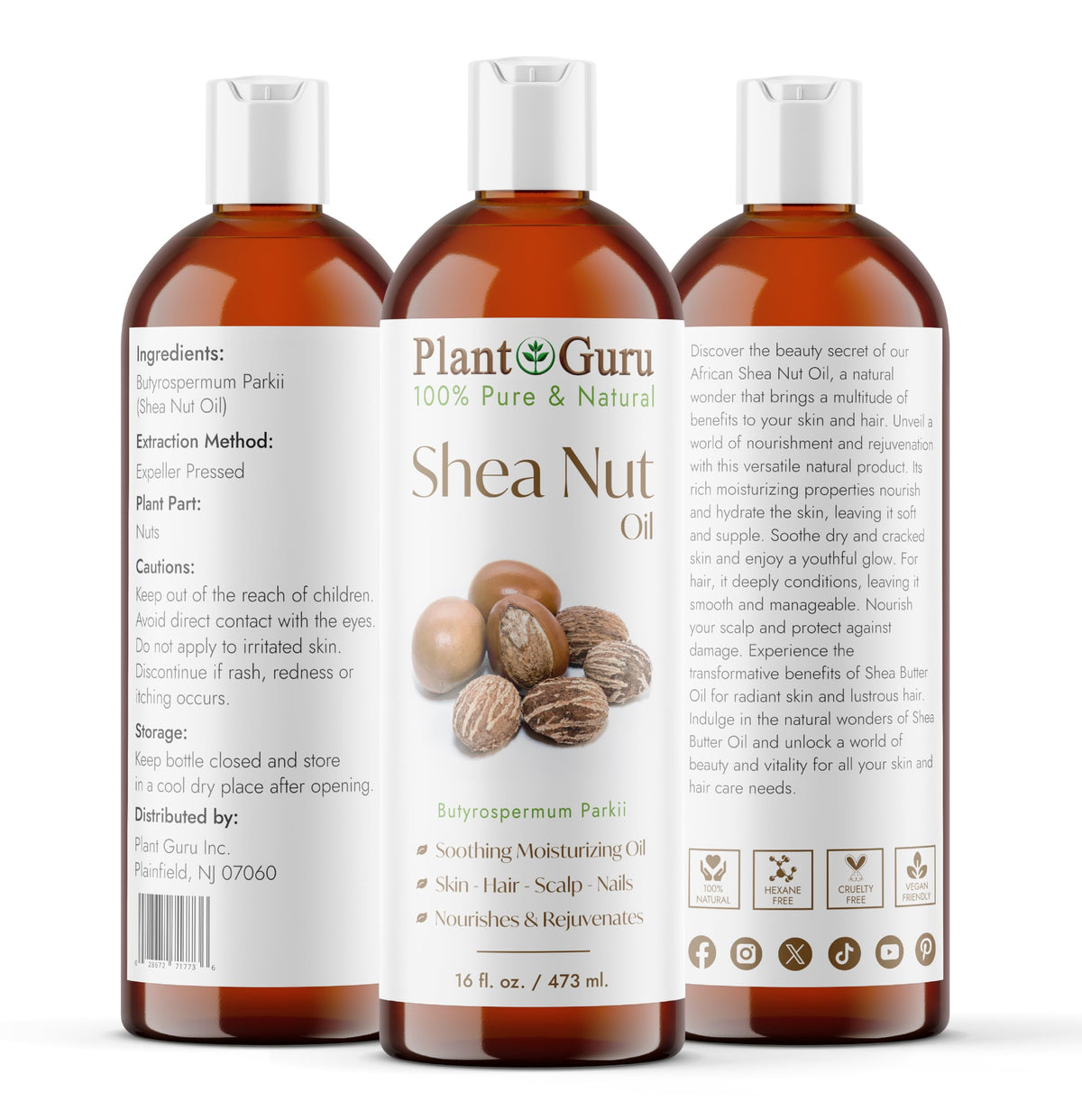 Plant Guru Shea Nut Oil on skin – deep hydration without a greasy feel.