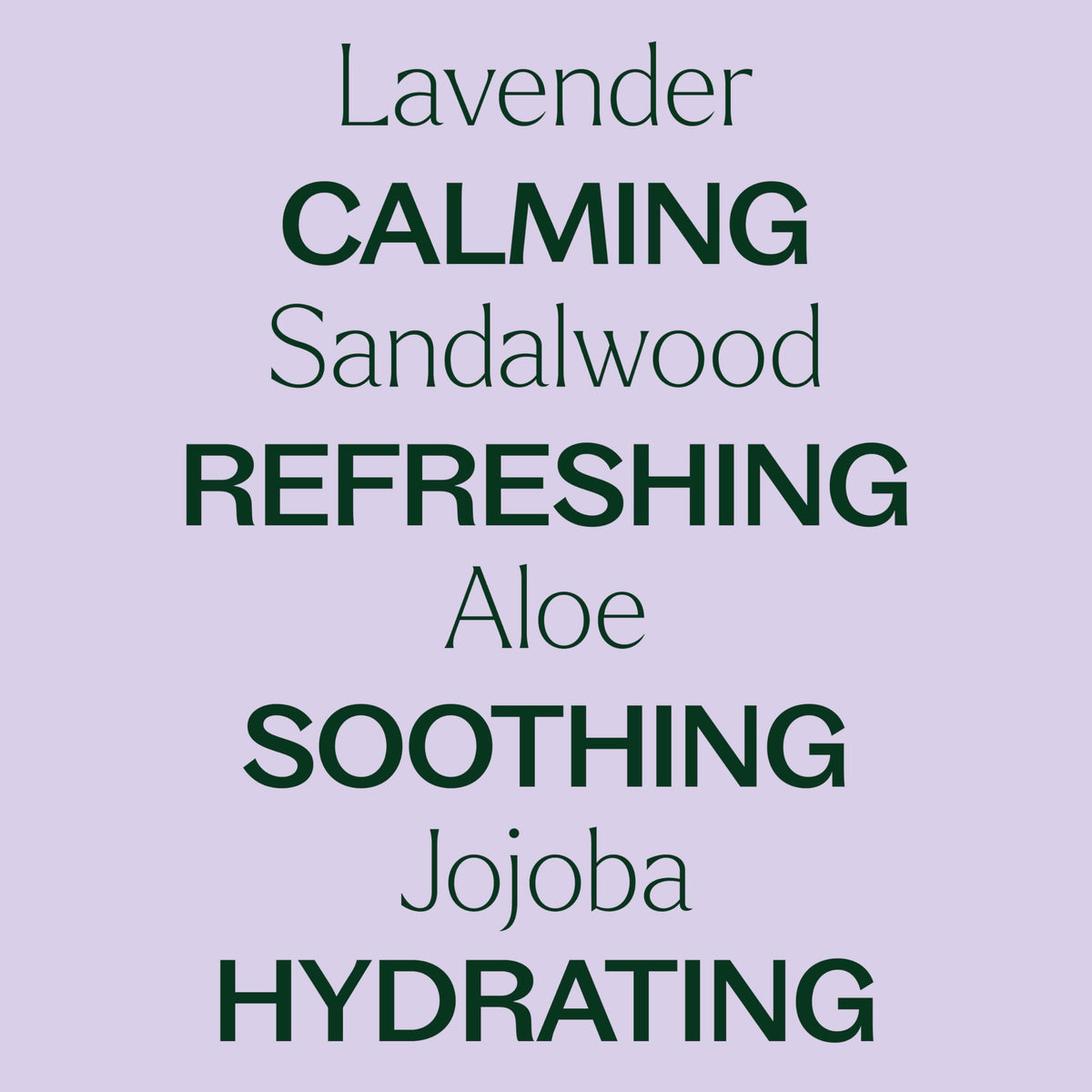 Plant Therapy Lavender Sandalwood natural ingredients aloe and jojoba nourish the skin
