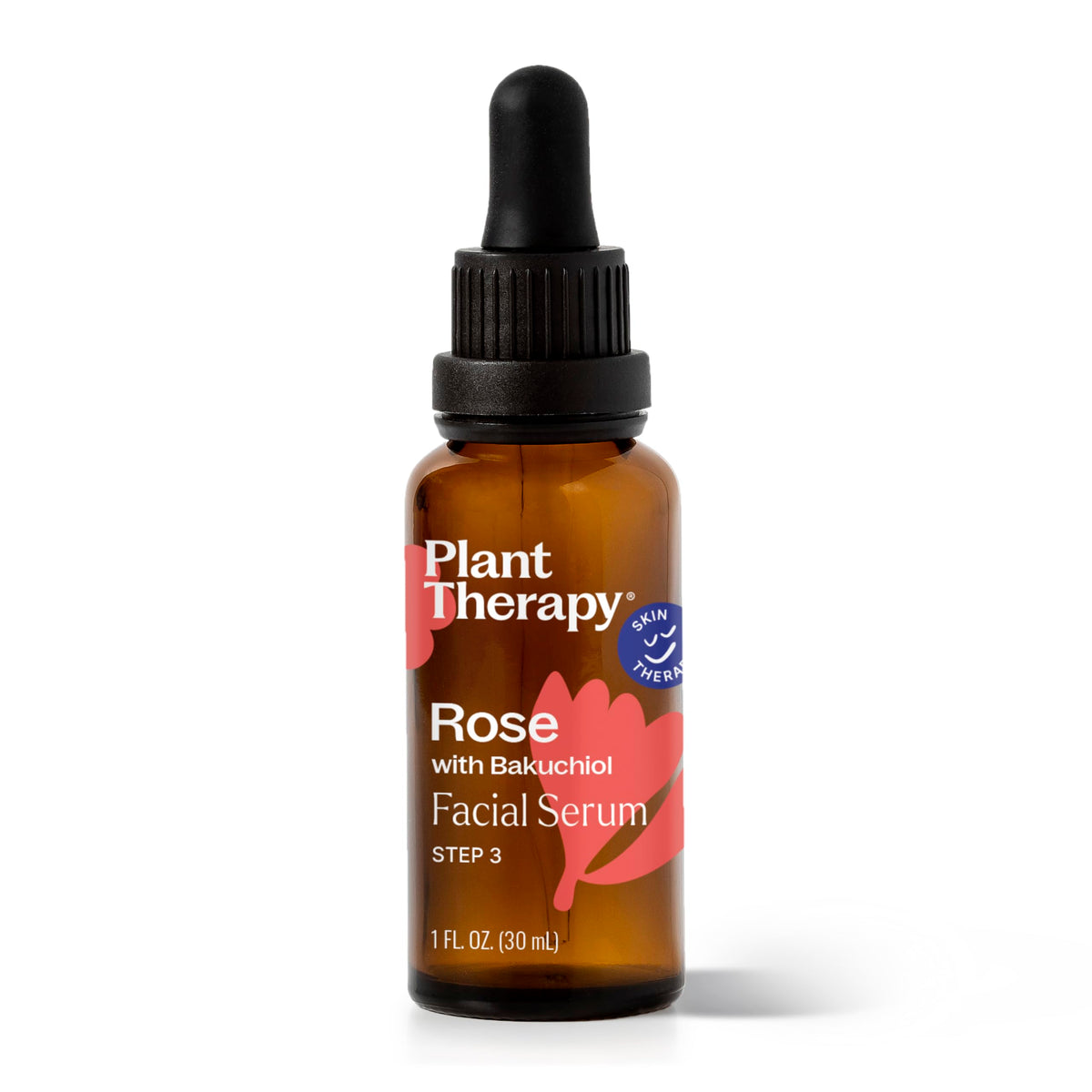 Plant Therapy Rose with Bakuchiol Serum bottle for easy application and premium care.