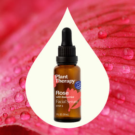 Plant Therapy Rosehip Seed Oil pour showing deep hydration for dry skin.