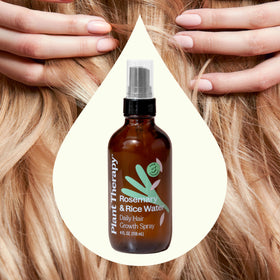 Ingredients overview of Plant Therapy Rosemary & Rice Water Spray including rosemary and rice water.