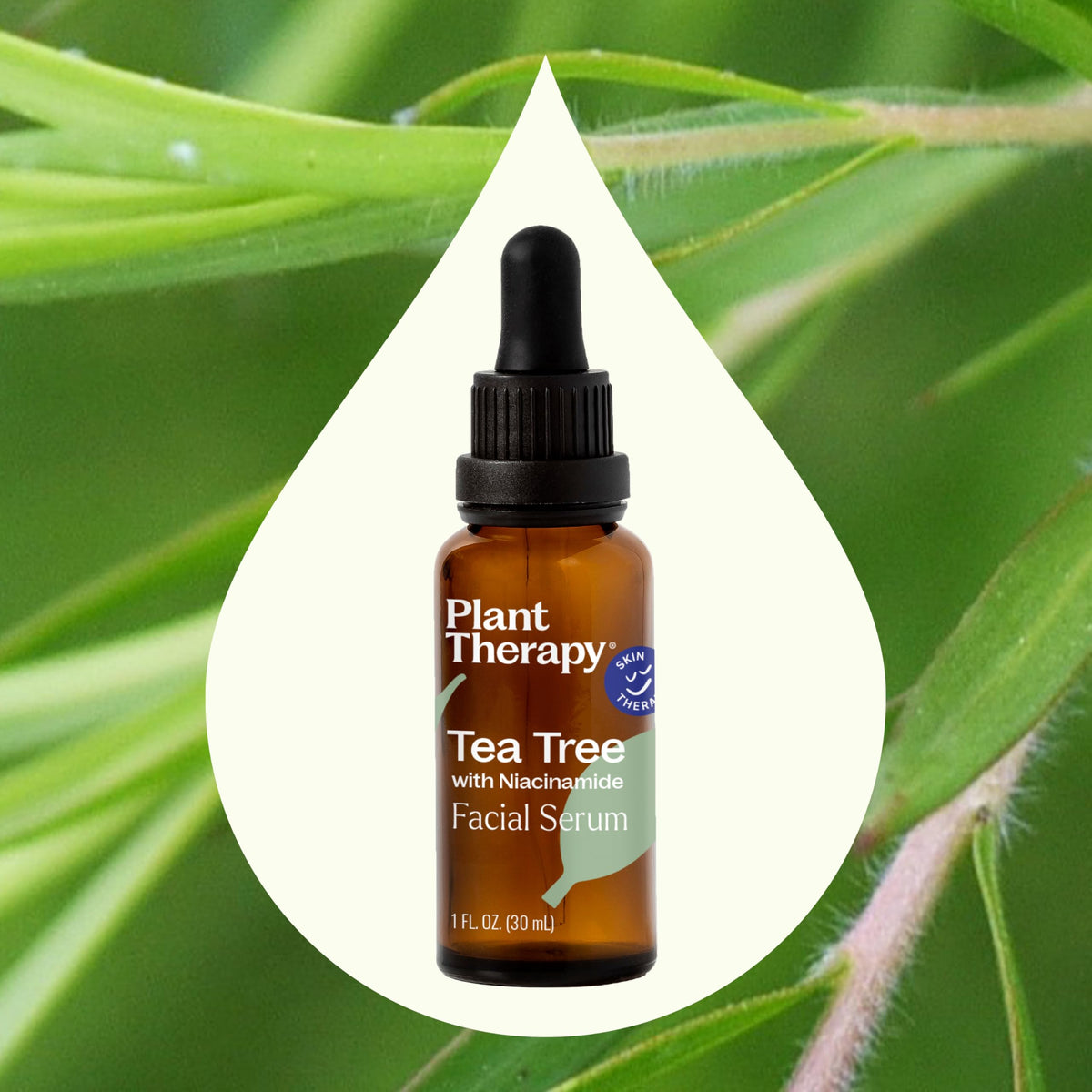 Close-up of serum on skin indicates quick absorption.