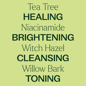 Witch Hazel and Willow Bark blend for a calm complexion.