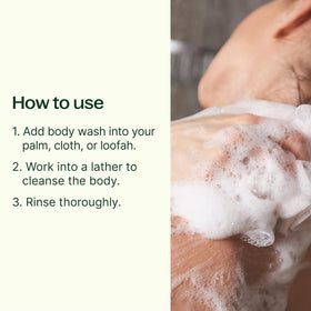 Vanilla Woods foam shows creamy bubbles with a gentle rinse.