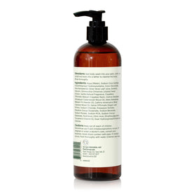 Shower scene suggests a luxurious yet approachable cleansing routine with Vanilla Woods.