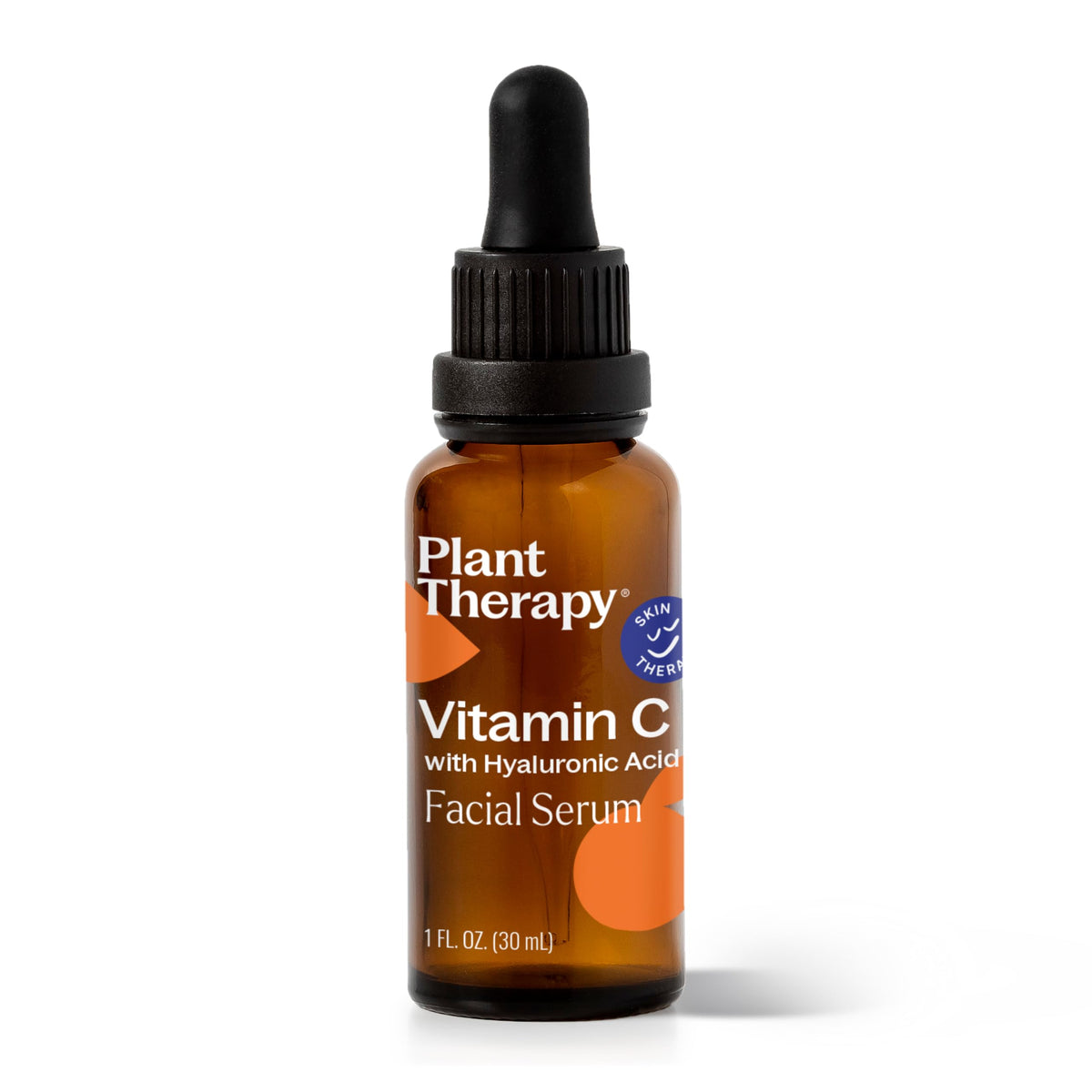 Plant Therapy Vitamin C Serum bottle with hyaluronic acid promotes daily radiance.