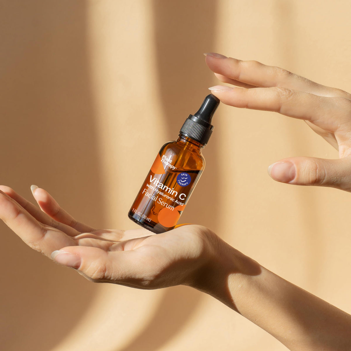 Plant Therapy Vitamin C Serum packaging closeup.