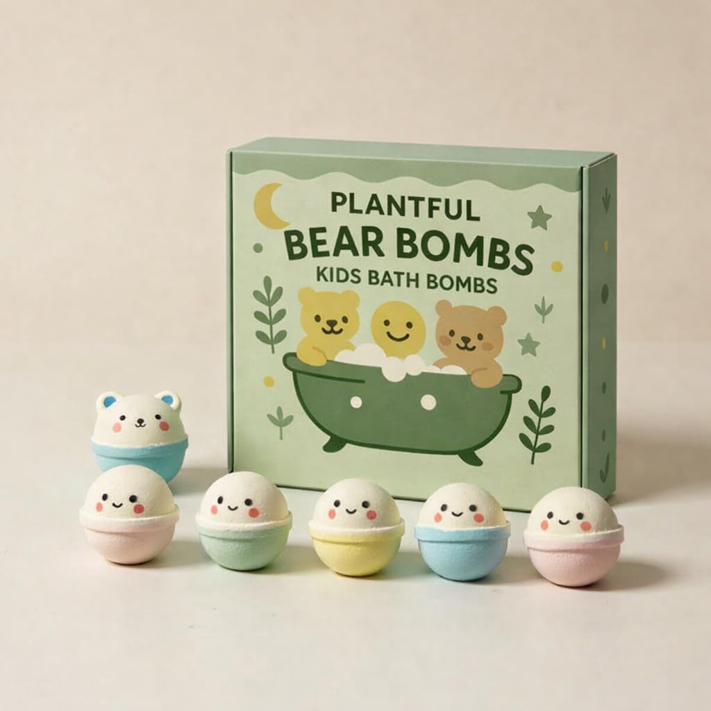 Plantful Kids Bath Bomb pink bubble—colorful fun that hydrates delicate skin
