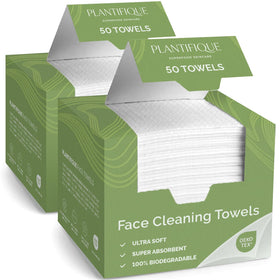 Plantifique disposable face towels XL for clean, fresh skincare on the go.