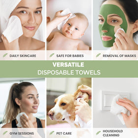 Plantifique face towels ideal for makeup removal and cleansing.