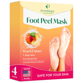 Plantifique foot peeling mask 4-pack for smoother heels and renewed skin.