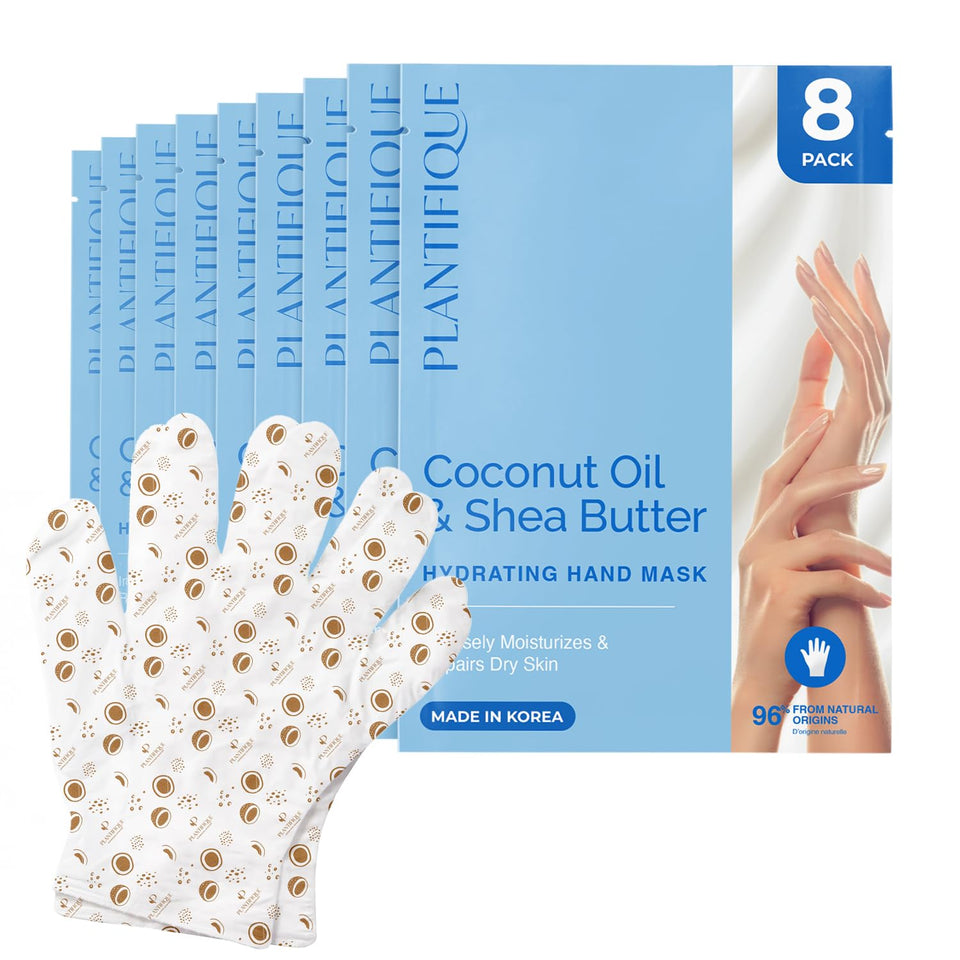 Plantifique Hand Mask 8-pair gloves delivering deep hydration for dry hands.