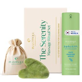 Plantifique jade gua sha tool close-up for facial massage and glow