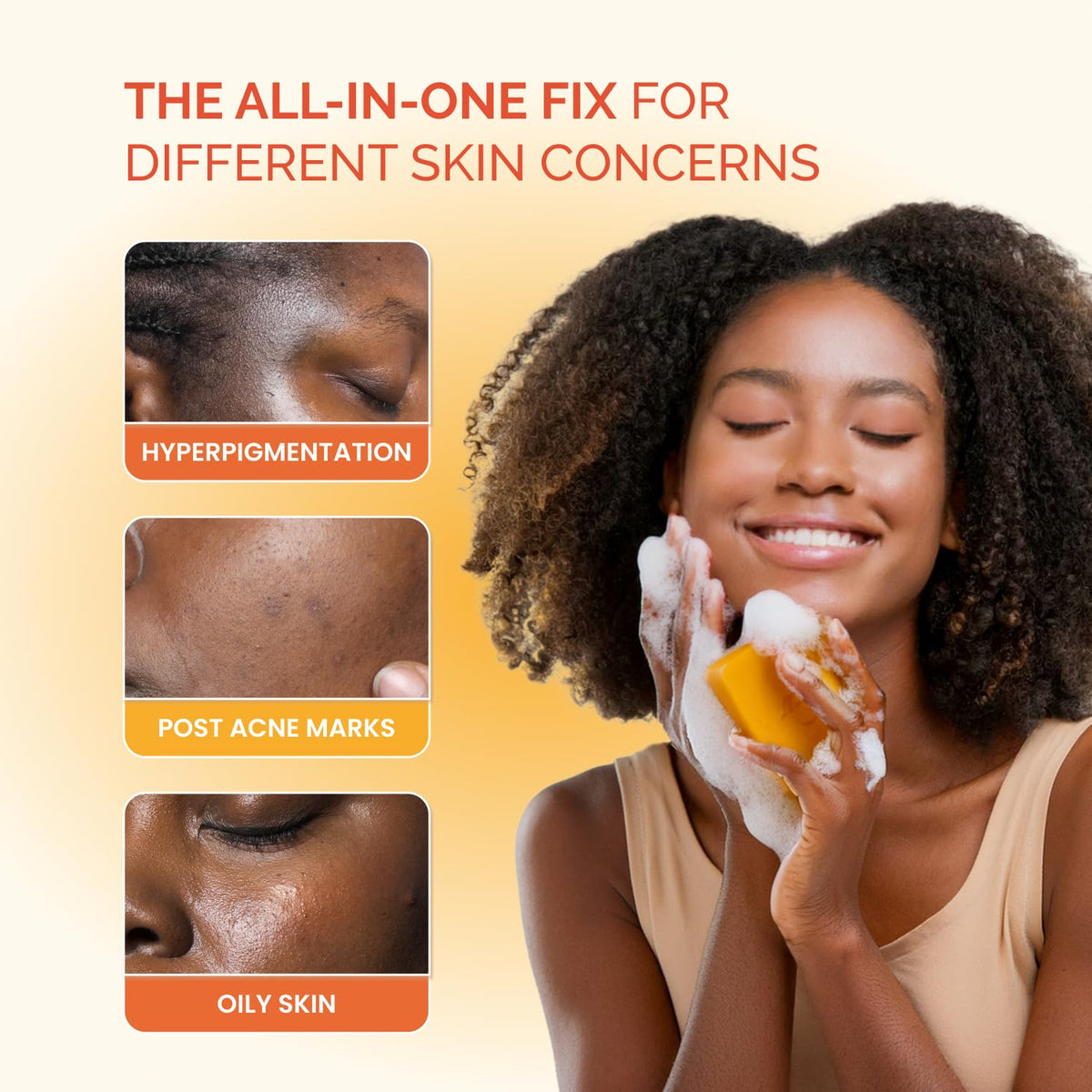 Shiny surface of PLANTIFIQUE Kojic Acid Soap with glow from hyaluronic acid.