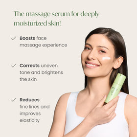 Plantifique serum texture close-up highlighting smooth glide for massage