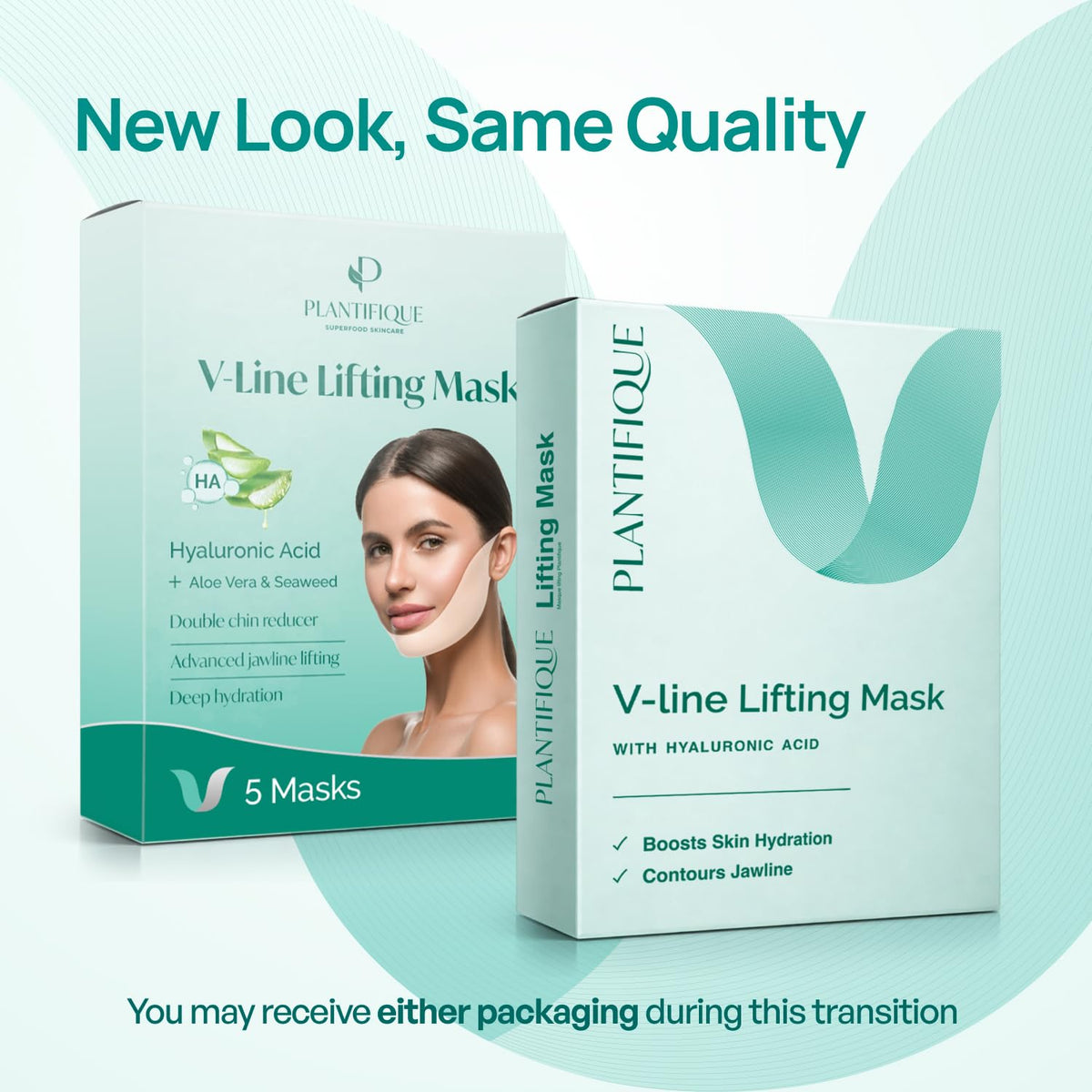 Applying PLANTIFIQUE V-Line mask during skincare routine