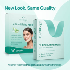 Applying PLANTIFIQUE V-Line mask during skincare routine