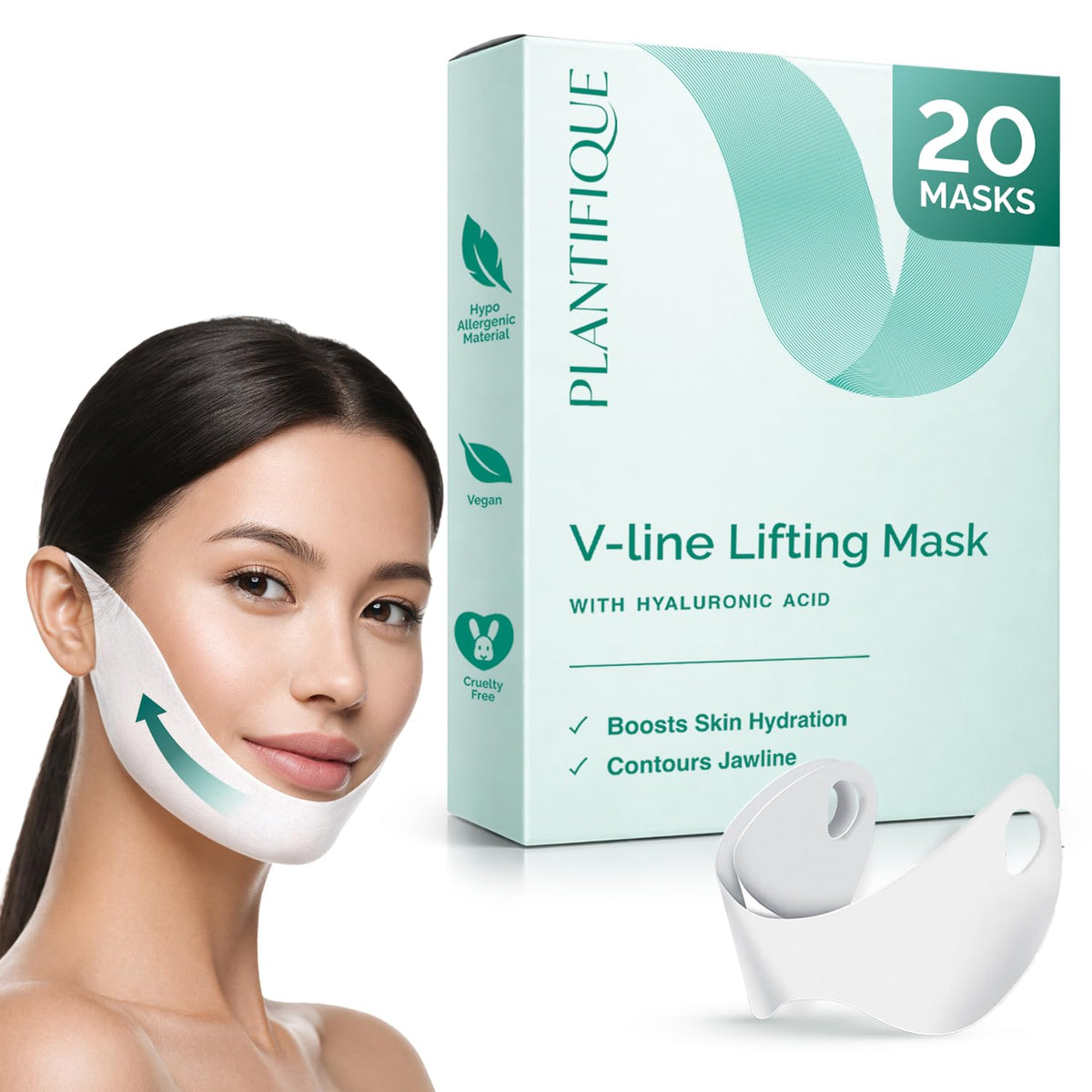 PLANTIFIQUE V-Line mask bottle with hydrating aloe vera and seaweed