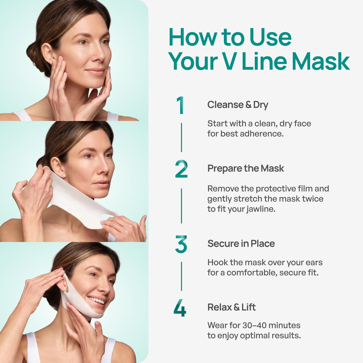 PLANTIFIQUE V-Line mask texture close-up shows gel-like formula