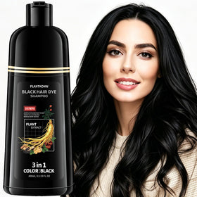 Plantkonw Black Hair Dye Shampoo bottle delivers fast gray coverage at home