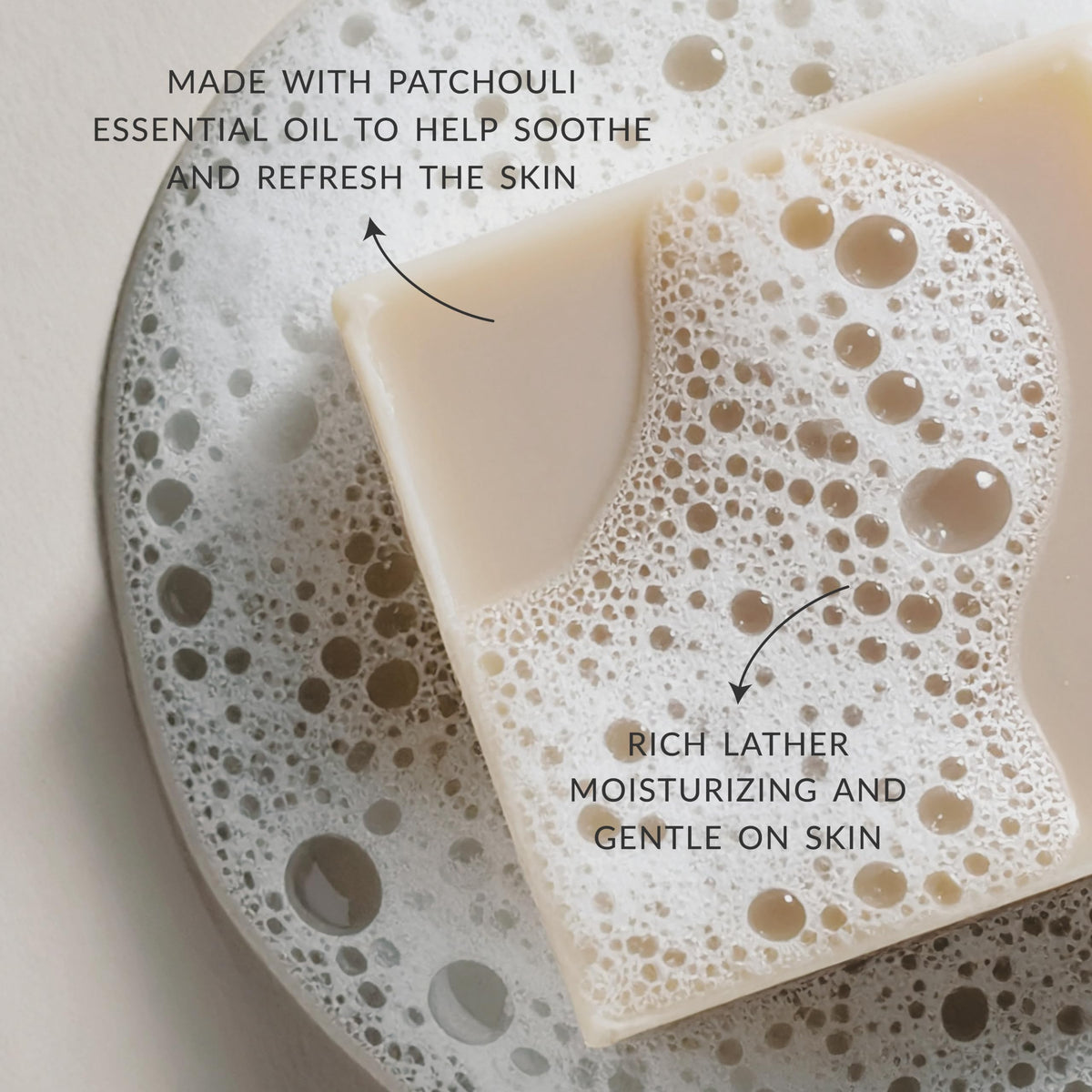 Plantlife cold-processed soap preserves essential oils for gentle cleansing.