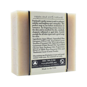 Plantlife patchouli soap bar for daily cleansing and soothing fragrance.