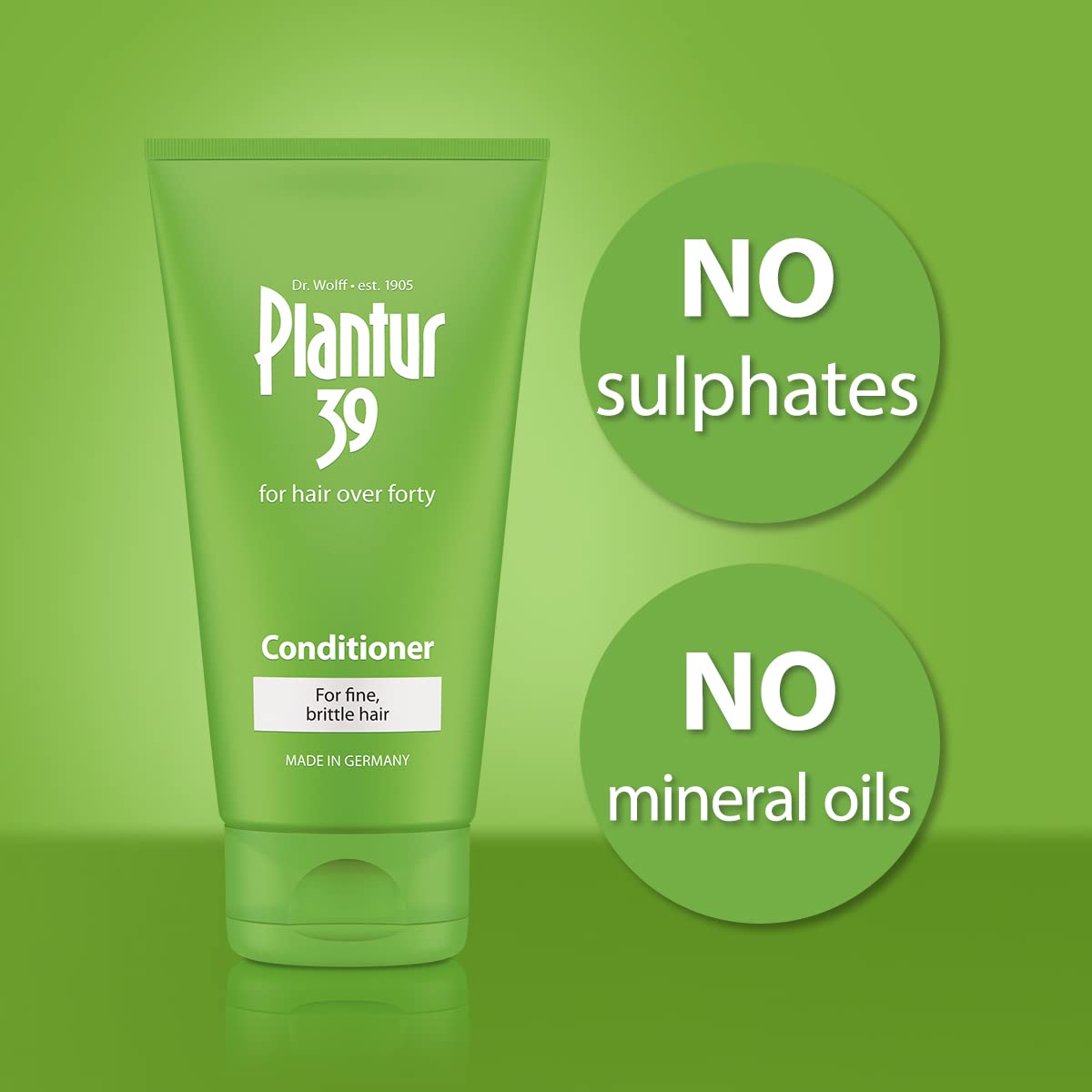 Hair looks fuller and nourished after using Plantur 39 conditioner.