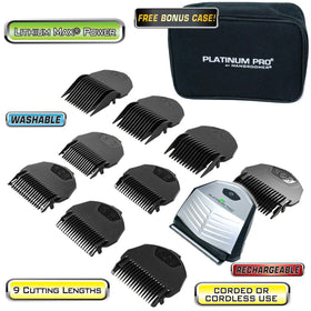 Lithium MAX battery with fast recharge keeps cordless trimming ready.