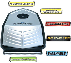 Platinum Pro Mangroomer 9-length combs for fades, crews, and buzz cuts.