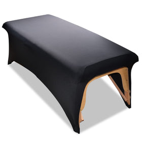 Platonee stretchy lash bed cover on a lash bed, showing a snug, wrinkle-resistant fit