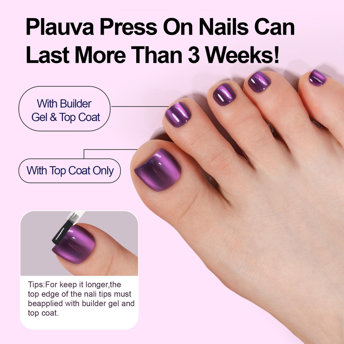 Plauva ten-color glitter cat-eye nails for versatile looks