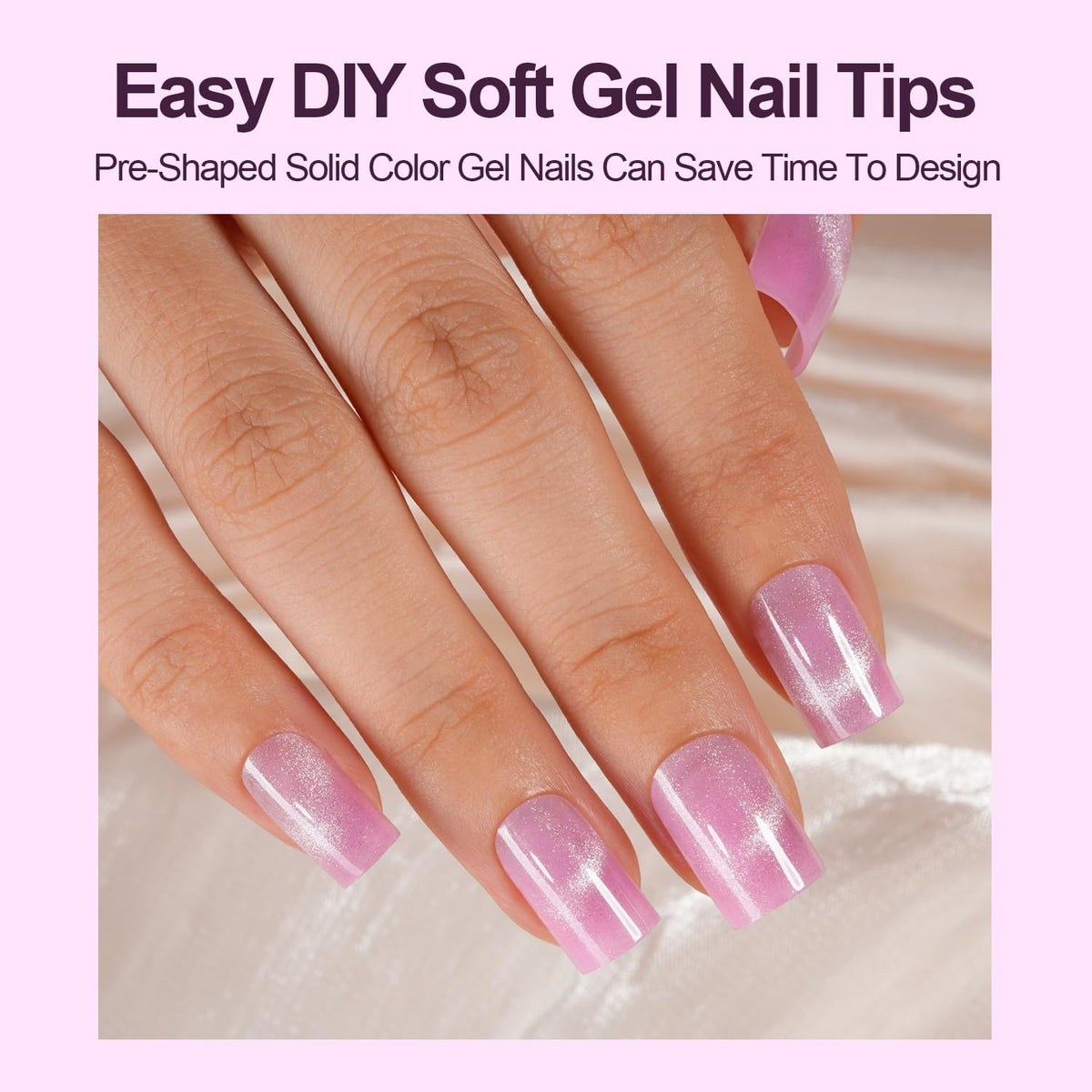 Plauva Cat Eye nails close up showing glitter cat eye effect for chic style