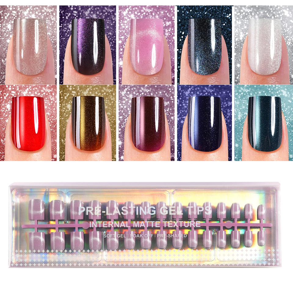 Plauva Cat Eye press on nails full set on display for easy at home manicure