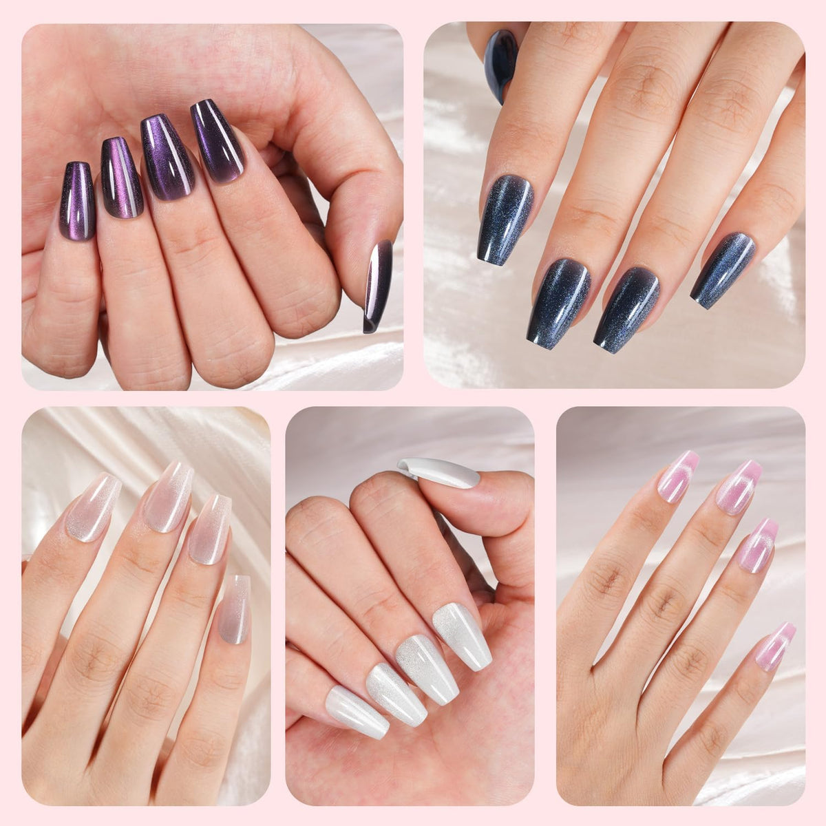 Plauva Cat Eye Press On Nails in 15 sizes ensure a better fit for natural nails