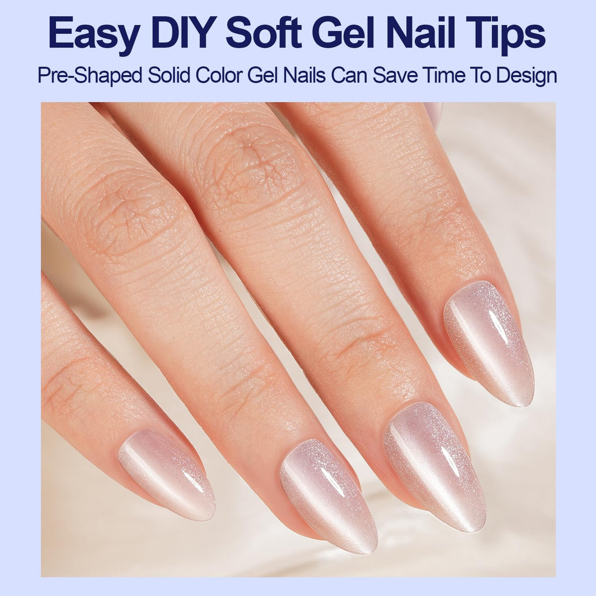 Plauva cat-eye nail tips showing shimmering effects for everyday elegance.