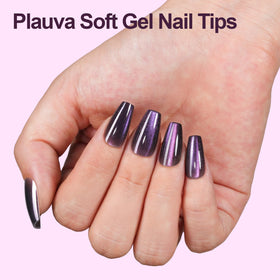 Plauva Cat Eye Press On Nails in short coffin shape offer secure wear for weeks with proper prep