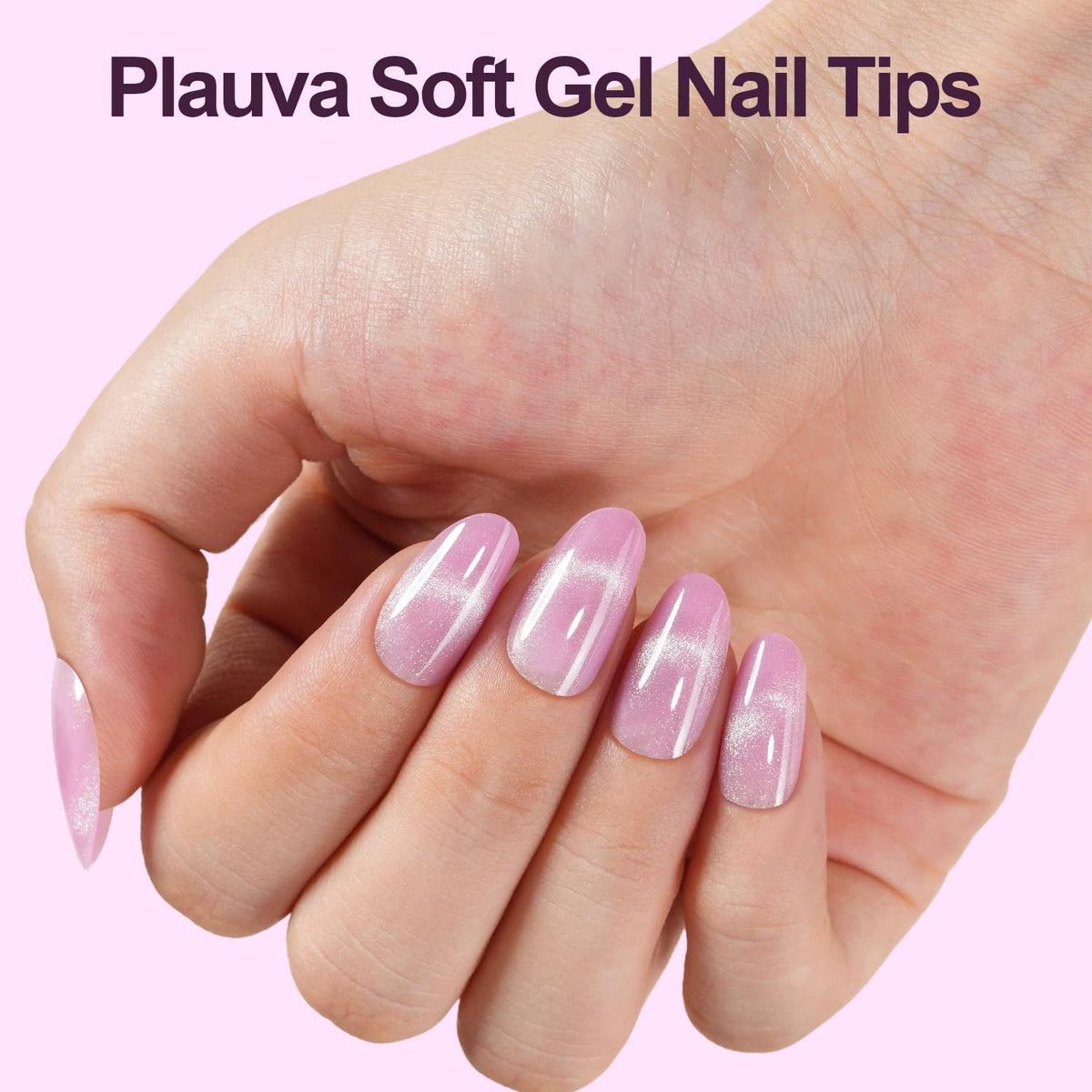 Plauva short oval nails fit natural nails with precision.