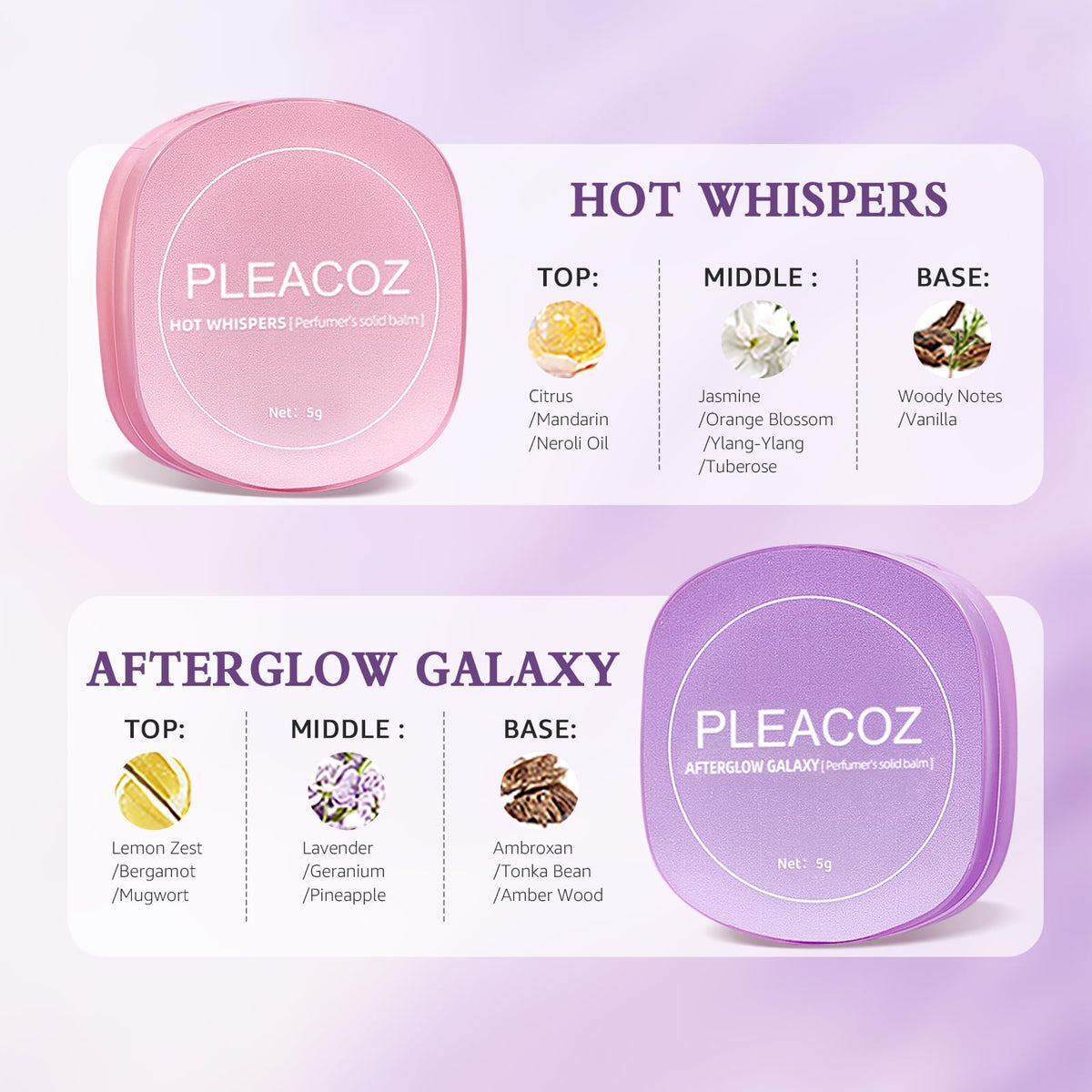 Pleacoz solid perfume balm in pocket-size case for travel convenience