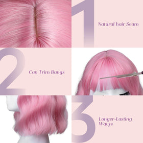 Plenday adjustable bangs wig cap ensures secure, customizable fit.