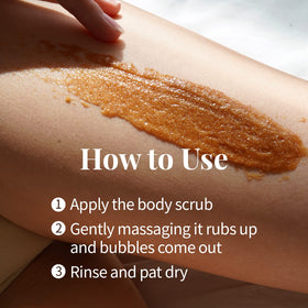 PLU Original Walnut Scrub on skin after shower suggests hydrated, silky texture.