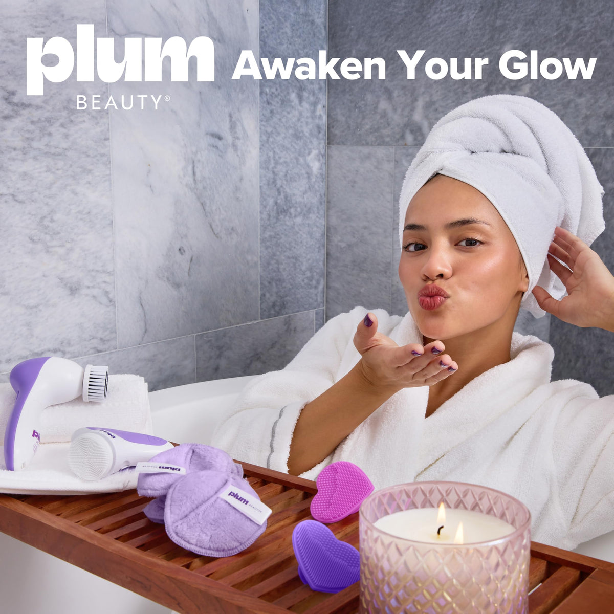Plum Beauty Automatic Foot File compact design ready for travel.