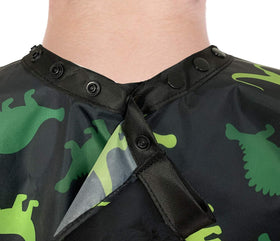 Plum Hill water-resistant cape protects outfits at salon or barber.