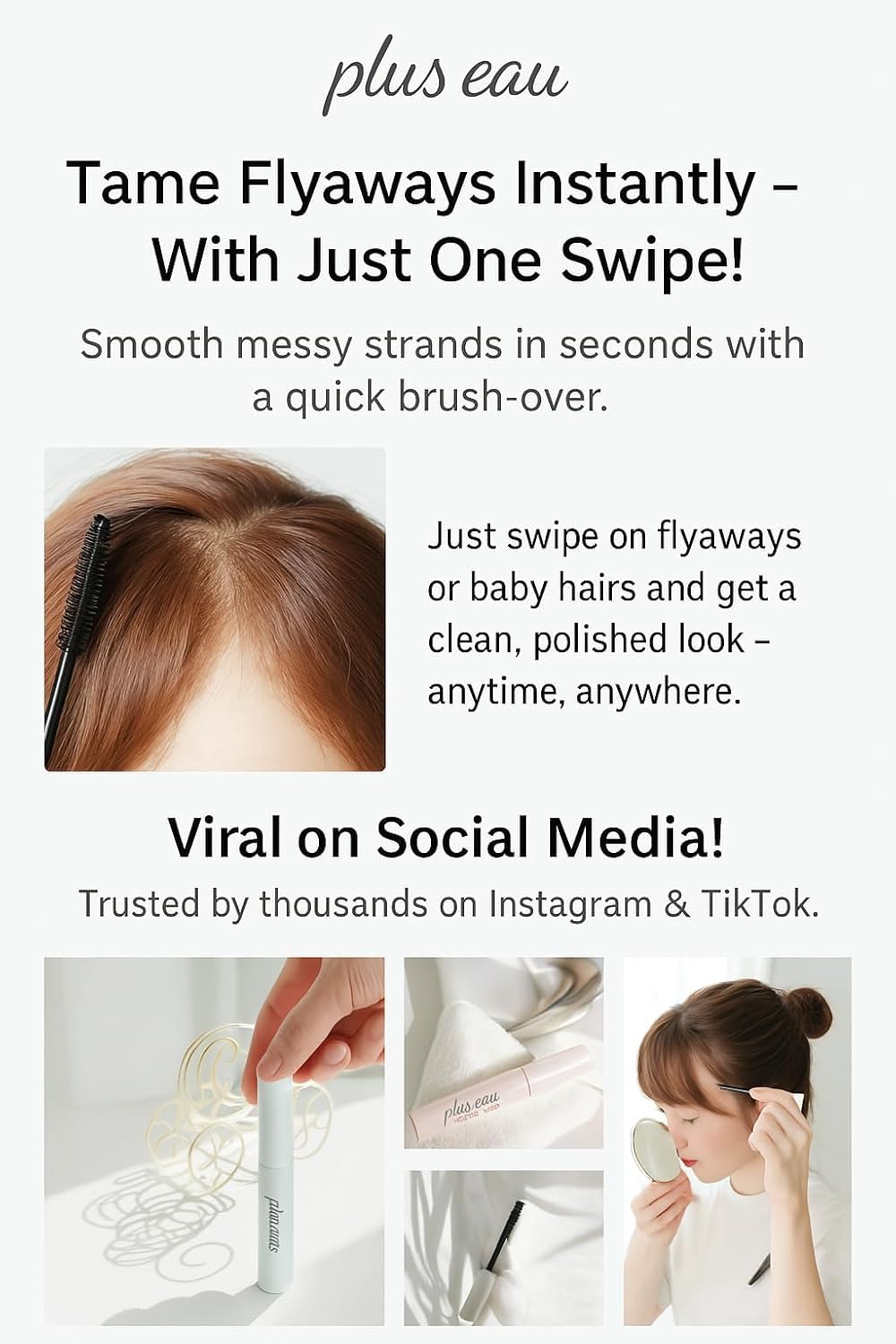 Plus eau Point Keep on bangs to tame flyaways and define lines.
