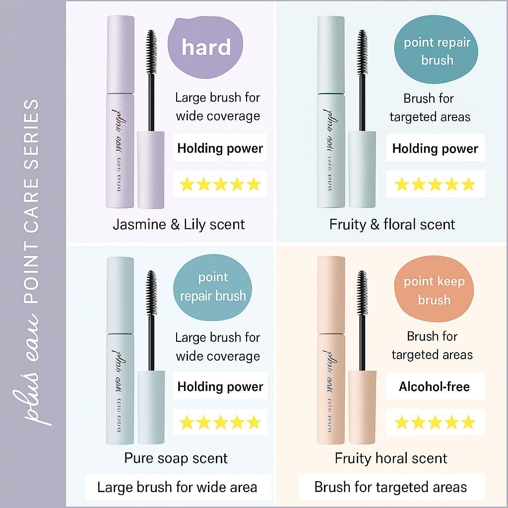 Plus eau Point Keep for ponytail smoothing with lightweight, flexible hold.