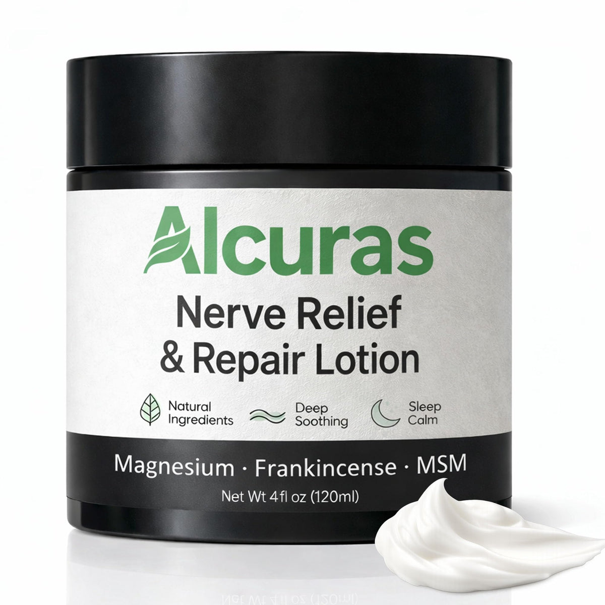 PLYNXE Alcuras Cream bottle top view showing quick, non-greasy absorption.